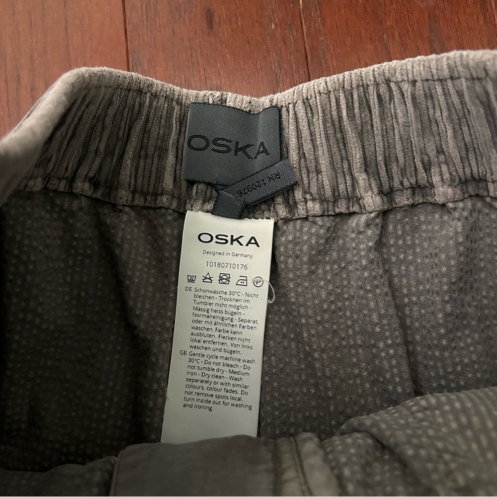 $369 OSKA Women’s Taupe Corduroy Pants Size 1 Relaxed Fit 29” Inseam - Picture 5 of 10